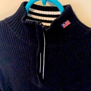 Ralph Lauren  black zip turtle neck size says L but looks like a medium